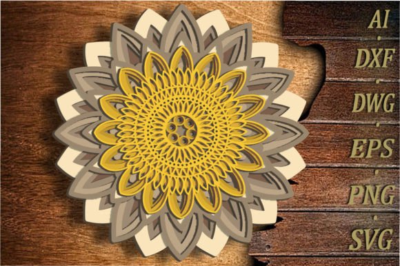 3D Layered SVG Sunflower: A Multi-Dimensional Design Asset