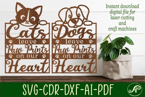 Charming Cat and Dog Quote Signs for Your Laser Projects