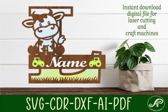 Cow Capital Monogram Letter L SVG Cut for Crafters