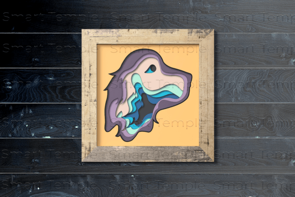Dog 3D Light Box Vector: Layered Design for Crafting