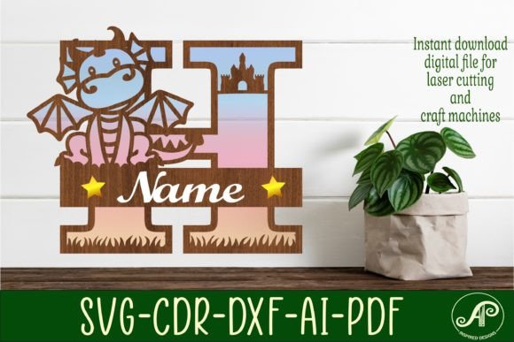 Dragon Capital Monogram Letter H SVG Cut Design