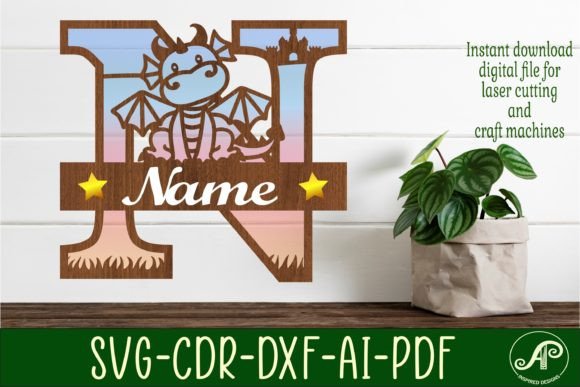 Dragon Capital Monogram Letter N SVG Cut Files