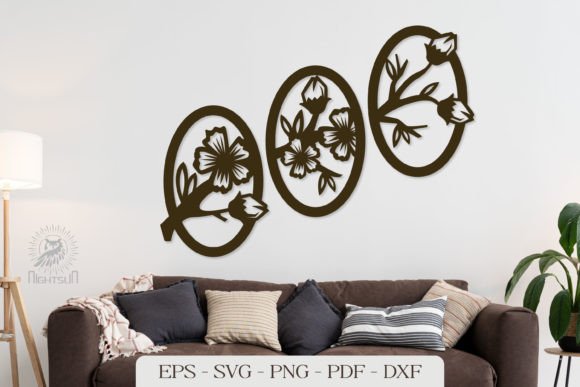 Elegant Sakura Branch Wall Decor SVG for Creative Projects