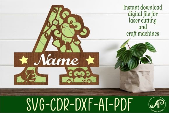 Elevate Your Crafts with Monkey Capital Monogram Letter a SVG