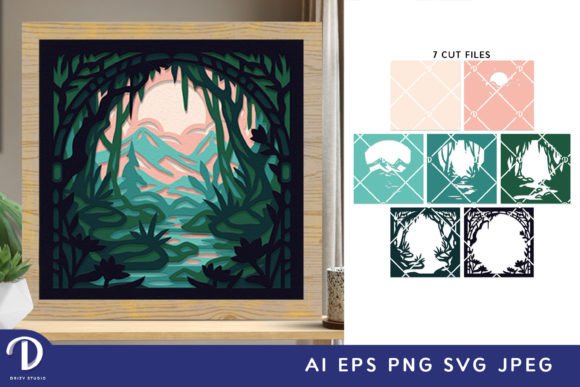 Fairytale Forest 3D Shadow Box SVG: Enchanted Paper Art