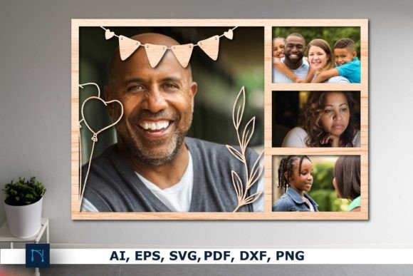 Laser Cut Family Photo Frame SVG