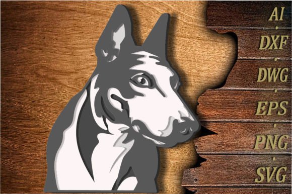 Layered Bull Terrier SVG for Multi-Media Crafting
