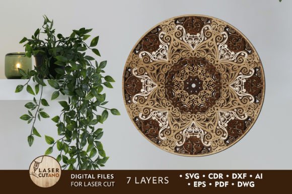 Layered MANDALA Laser and Paper Cut: Elevate Your Decor
