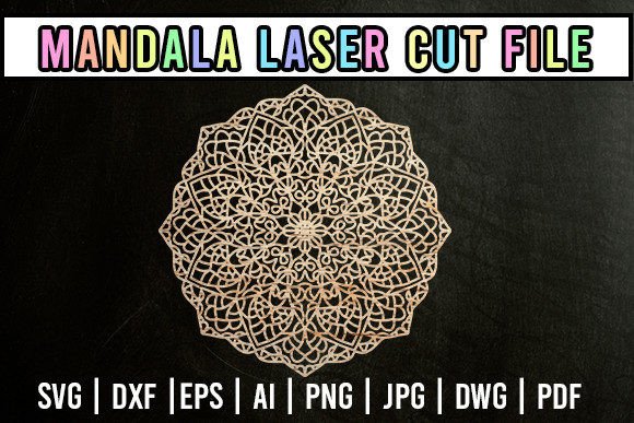 Mandala Laser Cut, Coloring Page 03