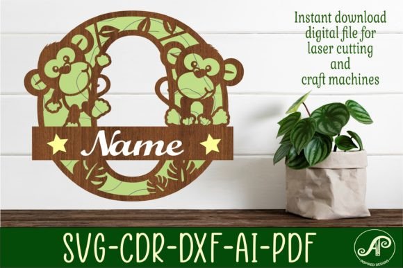 Monkey Capital Monogram Letter O SVG: Elegant Layered Designs