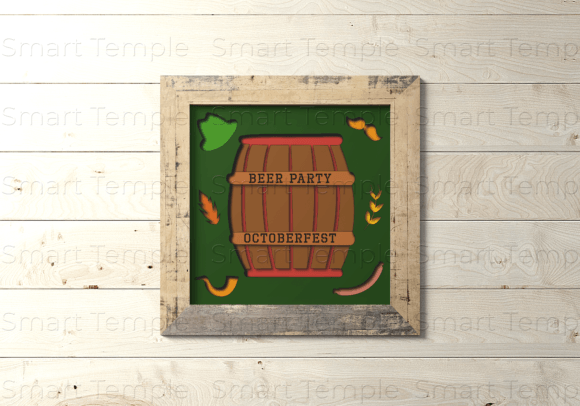 Oktoberfest Shadow Box: Crafting Festive Beer Barrel Designs