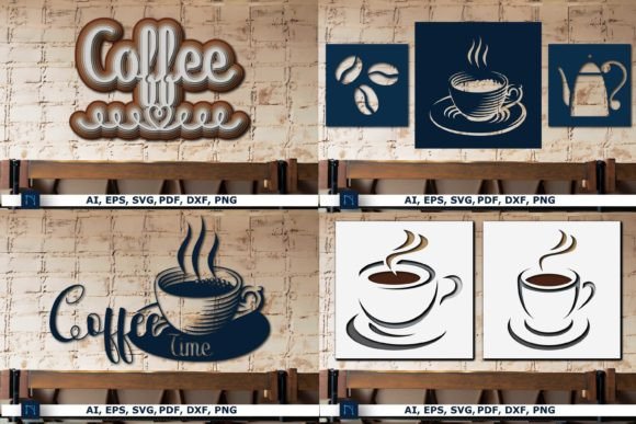 Paper-cut Coffee SVG Bundle: Elegant Design Assets