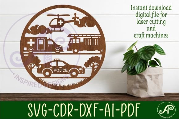 Rescue Vehicles Wall Art Sign, SVG File