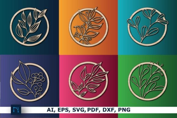 Round Floral Wall Decor Bundle SVG