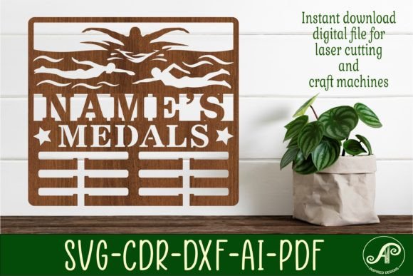 Swimmer Female Medal Holder Name Svg: A Custom Design Download